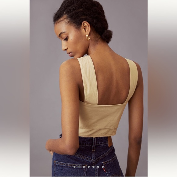 Anthropologie Eva Franco Trench Buttoned Blouse with Straps NWT - Picture 2 of 11